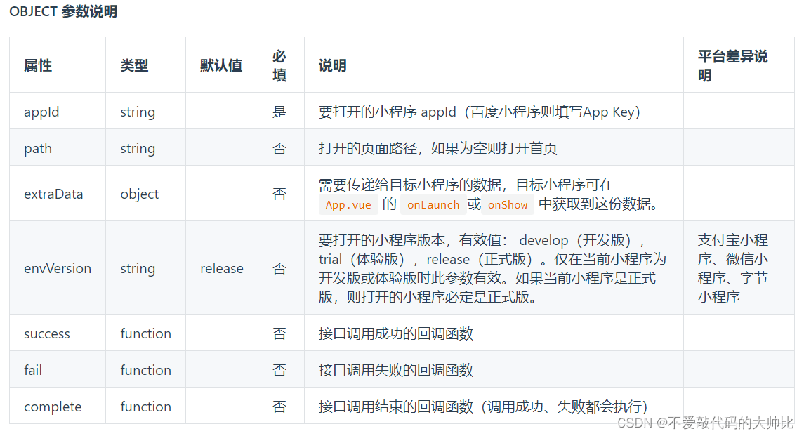 uniapp微信小程序跳转到另外一个小程序