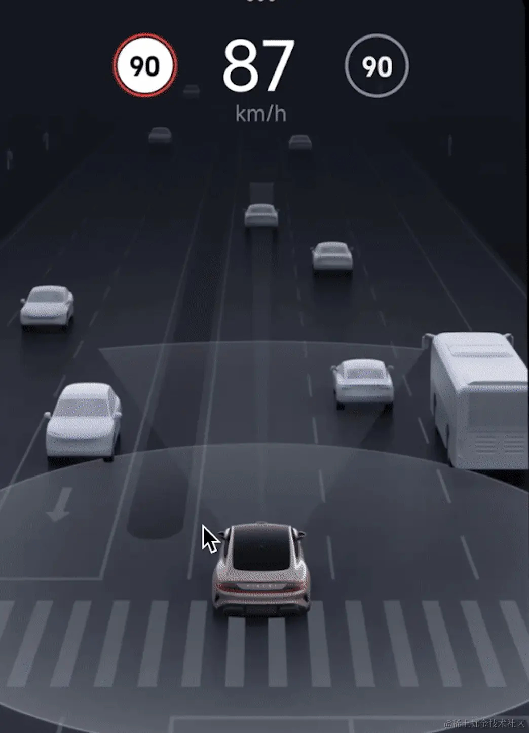 threejs——车辆雷达智能识别效果