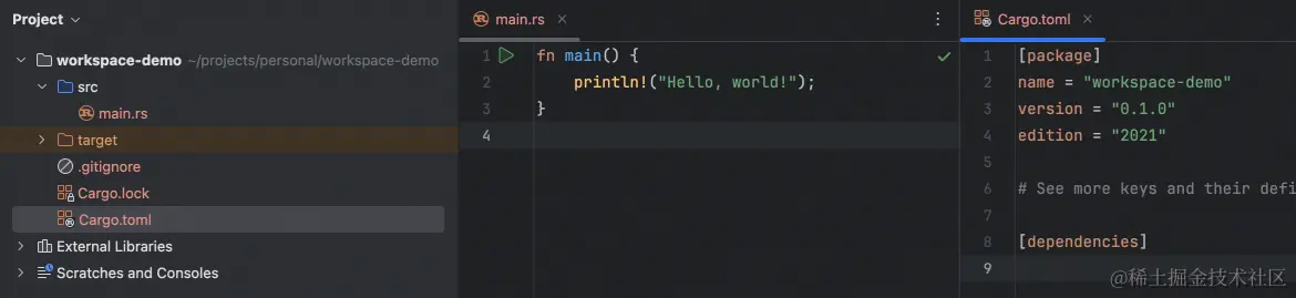 Rust工作空间（workspace）实践